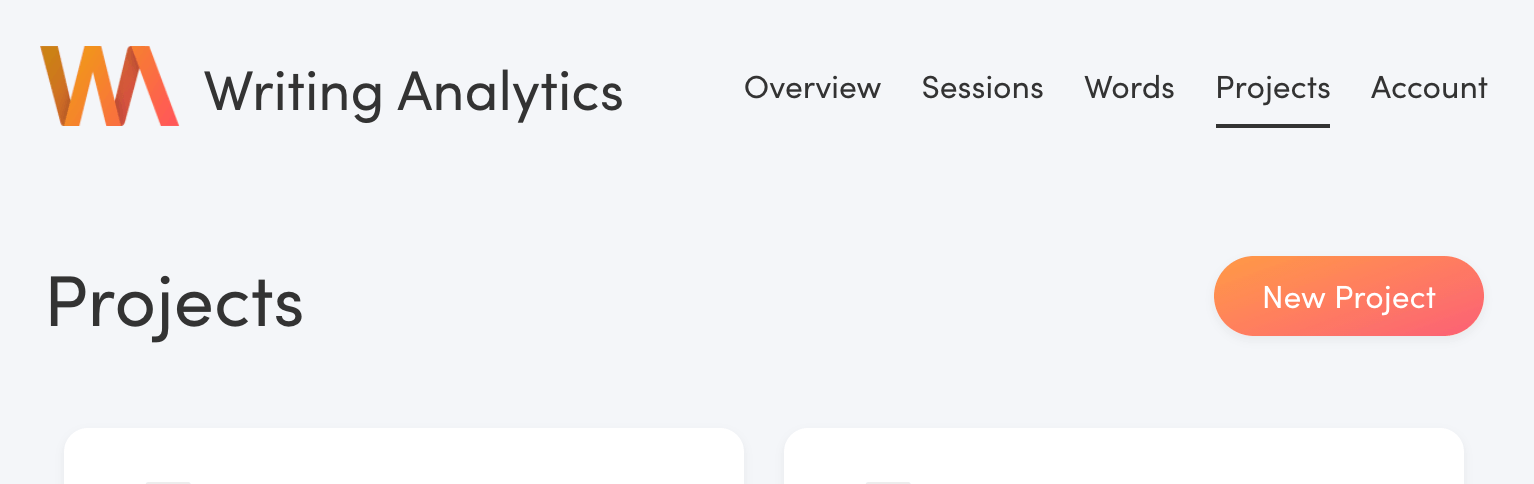 Writing Analytics menu