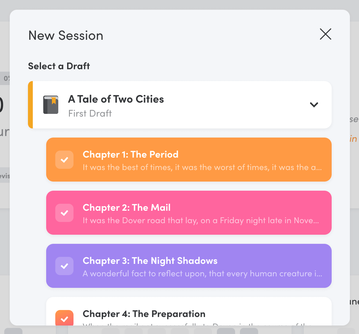 Creating a new session