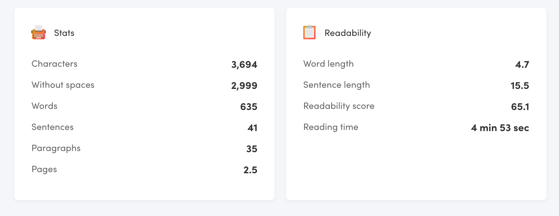 Session stats