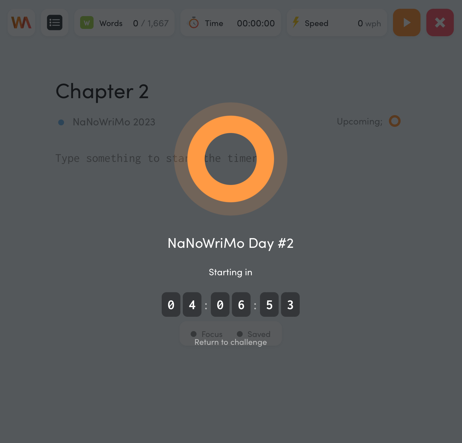 Challenge waiting area in Writing Analytics