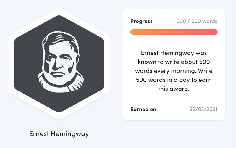 The Hemingway Award in Writing Analytics