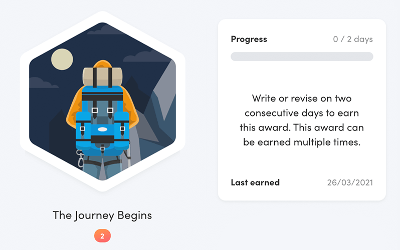 The Journey Begins Award in Writing Analytics