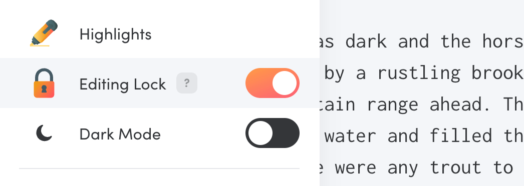 Editing lock in Writing Analytics